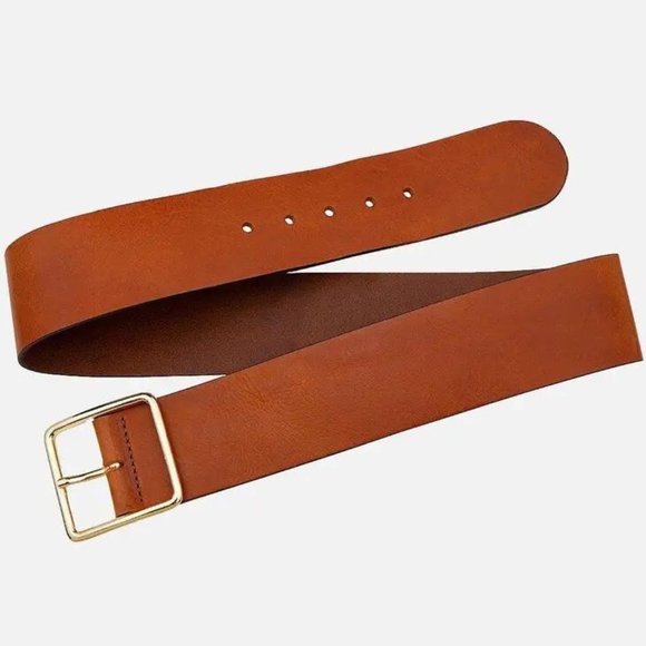 60000 Naomi | Women\'s Wide Leather Waist Belt | Gold Buckle